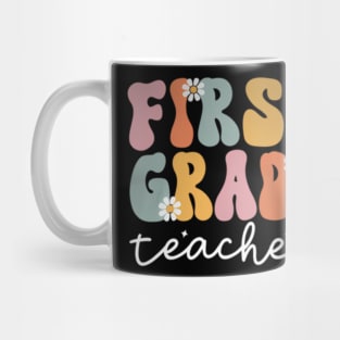 Groovy First Grade Teacher Retro 1st Day Of School Teacher Mug